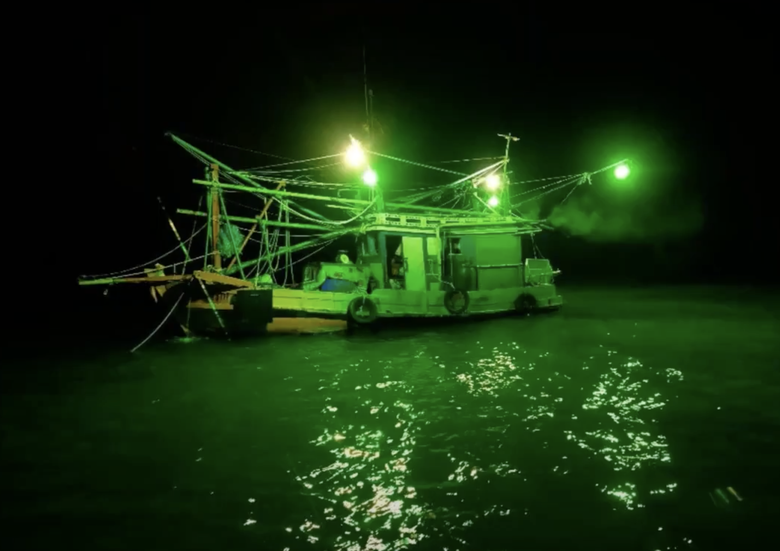 Fishing boat that is visible from space