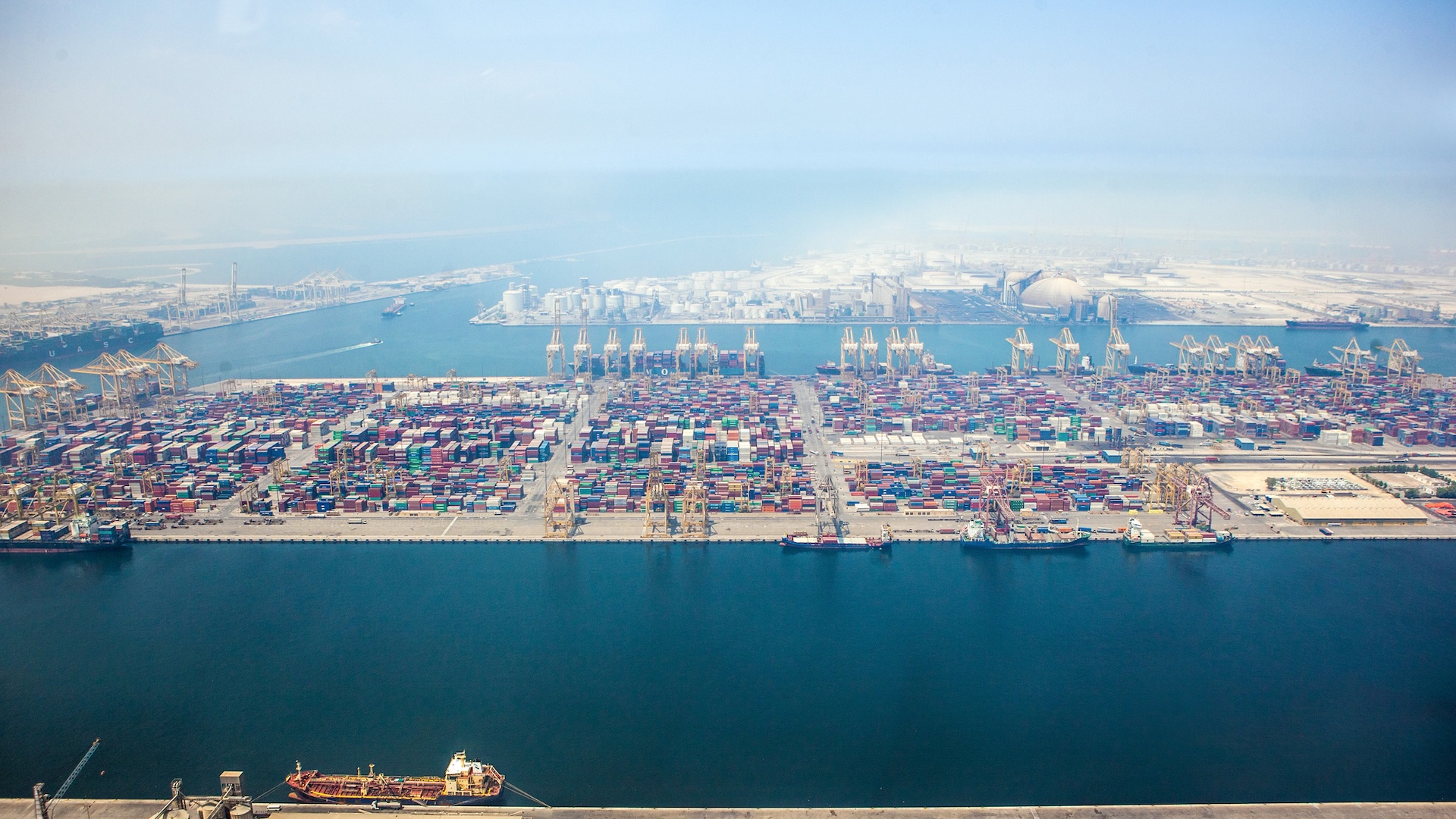 Aerial view of Jebel Ali Port, Dubai